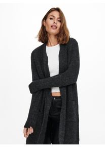 Longstrickjacke Only "ONLJADE L/S CARDIGAN KNT NOOS", Damen, Gr. XS, grau (colorot dunkelgrau melange), Rippstrick, Obermaterial: 81% Polyacryl, 19% Polyester, meliert, unifarben, ca. Mitte Oberschenkel, V-Ausschnitt, Strickjacken Longstrickjacke