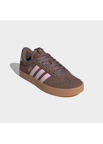 Sneaker adidas Sportswear "VL COURT 3.0", Damen, Gr. 40,5, earth strata, clear pink, gold metallic, Leder, Synthetik, Schuhe Sneaker, inspiriert vom Design des adidas samba, Topseller