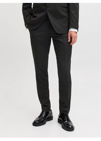 Jack & Jones Anzughose JACK & JONES "JPRFRANCO Hose mit schmalem Bein und cleanem Look", Herren, Gr. 50, N-Gr, schwarz, Web, Obermaterial: 78% Polyester, 17% Viskose, 4% Elasthan, 1% sonstige Fasern, unifarben, slim fit normal, Hosen Anzughose, meliert, modisch, slim fit, Kunstfaser, Topseller