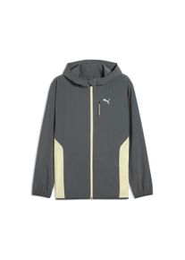 Kapuzensweatjacke Puma "M PWRTRAIN STRETCH WOVEN JACKET", Herren, Gr. XL, galactic gray, apple spritz, Obermaterial: 87% Polyester, 13% Elasthan, regular fit normal, angesetztes B&uuml;ndchen, Sweatjacken Kapuzensweatjacke, mit Kapuze, f&uuml;r Training und sportliche Aktivit&auml;ten, Regular Fit