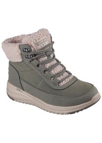 Winterboots Skechers "ON-THE-GO STELLAR", Damen, Gr. 41, olivgr&uuml;n, Lederimitat, Textil, Schuhe Winterboots, Schn&uuml;rstiefel, Trekkingschuh mit ULTRA GO D&auml;mpfung