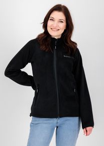 Fleecejacke DEPROC Active "WAWA BAY", Damen, Gr. 46 (L), schwarz, 100% Polyester, gerader Abschluss, Jacken Fleecejacke, auch in gro&szlig;en Gr&ouml;&szlig;en erh&auml;ltlich