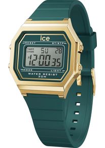Ice Watch Chronograph ICE-WATCH "ICE digit retro - Small", gr&uuml;n (dunkelgr&uuml;n), Armbanduhren, Damen, Chronograph, Armbanduhr, Quarzuhr, Damenuhr, Silikonarmband, Datum