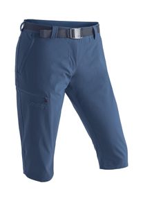 Caprihose Maier Sports "Inara slim 3/4", Damen, Gr. 40, Normalgr&ouml;&szlig;en, blau (jeansblau), 90% Polyamid, 10% Elasthan, Hosen Caprihose, Damen Wanderhose, atmungsaktive Outdoorhose, 3/4 Hose mit 3 Taschen