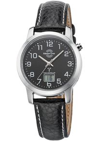 Funkuhr MASTER TIME "Basic", schwarz (schwarz, schwarz), Armbanduhren, Damen, Funkuhr, Armbanduhr, Quarzuhr, Damenuhr, Datum