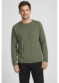 Jack & Jones Strickpullover JACK & JONES "JJBREEZE KNIT CREW NECK", Herren, Gr. XS, dusty olive, Strick, Obermaterial: 100% Baumwolle, unifarben, regular fit, Rundhals, Pullover Strickpullover