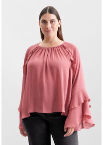 Schlupfbluse Seidensticker "Schwarze Rose", Damen, Gr. 5XL (50), blush, 100% Polyester, unifarben, relaxed fit, Blusen Schlupfbluse, 1/1 Uni