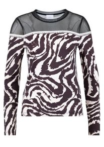 Langarmshirt Sportalm KITZB&Uuml;HEL, Damen, Gr. 38, tavern charcoal, Single Jersey, Obermaterial: 86% Polyamid, 14% Elasthan, gemustert, mehrfarbig, regular fit h&uuml;ftlang, Rundhals, eingesetzt abgesteppte Kante, Shirts Langarmshirt, mit Animalprint