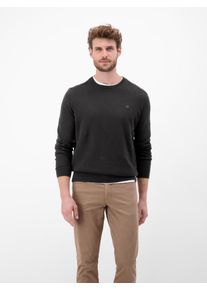 Strickpullover Lerros "Herren Basic Strickpullover", Herren, Gr. L, schwarz, 100% Baumwolle, Rundhals, Pullover Strickpullover