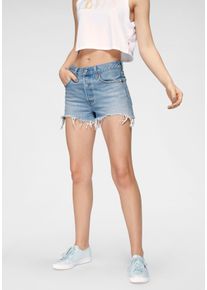 Levi's Shorts LEVI'S "501 ORIGINAL SHORT", Damen, Gr. 29, N-Gr, blau (blau, bleached), Web, Obermaterial: 100% Baumwolle, figurbetont kurz, Hosen Shorts, Sommerhose 501 Collection