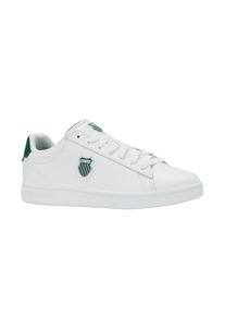 Sneaker K-Swiss "COURT SHIELD II", Herren, Gr. 41, wei&szlig; (wei&szlig;, posy gr&uuml;n, naval academy), Leder, Schuhe Sneaker