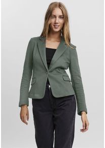 V&eacute;ro Moda Jerseyblazer VERO MODA "VMJULIANE, figurbetonter Schnitt, 1-Knopf Verschluss", Damen, Gr. 34, laurel wreath, Jersey, Obermaterial: 66% Polyester, 34% Baumwolle, unifarben, normal, V-Ausschnitt, Blazer Jerseyblazer, ungef&uuml;ttert