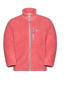 Fleecejacke Jack Wolfskin "ICE CURL JACKET K", Kinder, Gr. 92, sunset coral, Fleece, Obermaterial: 100% Polyester, normal, eingefasste Kante, Jacken Fleecejacke, W&auml;rmend, winddicht, &Uuml;bergangsjacke f&uuml;r Kinder
