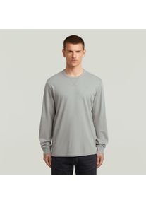 G-Star Raw Longsleeve G-STAR "Nifous R", Herren, Gr. XL, wild dove, Jersey, Obermaterial: 100% Baumwolle, unifarben, regular fit, Rundhals, Rippb&uuml;ndchen, Shirts Longsleeve, mit geripptem Einsatz vorne