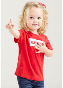 T-Shirt LEVI'S KIDS "BATWING TEE", M&auml;dchen, Gr. 3M/62, rot (superrot), Single Jersey, Obermaterial: 100% Baumwolle, unifarben, Basic schmal h&uuml;ftlang, Rundhals, gerader Abschluss, Shirts T-Shirt, Baby UNISEX