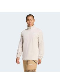 Fleecepullover adidas terrex "MULTI ESSENTIALS 1/2 ZIP FLEECEOBERTEIL", Herren, Gr. XL, wonder aluminium, Obermaterial: 100% Polyester, Sweatshirts Fleecepullover