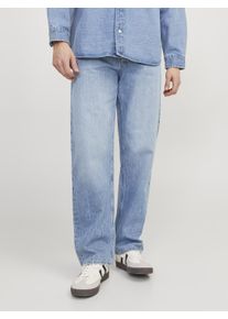 Jack & Jones Loose-fit-Jeans JACK & JONES "JJIEDDIE JJORIGINAL MF 710", Herren, Gr. 29, L&auml;nge 34, blau (blau denim), Denim/Jeans, Obermaterial: 100% Baumwolle, Abriebeffekte, loose fit kn&ouml;chellang, Jeans Loose-fit-Jeans