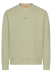 Sweatshirt BOSS Orange "WeSmallcrew", Herren, Gr. XL, open gr&uuml;n370, Sweatware, Obermaterial: 100% Baumwolle, relaxed fit, Rundhals, eingesetzt B&uuml;ndchen, Sweatshirts Sweatshirt, mit Logo auf der Brust