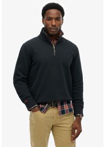 Sweatshirt Superdry "ESSENTIAL LOGO HENLEY", Herren, Gr. XL, eclipse navy, angeraute Sweatware, Obermaterial: 70% Baumwolle, 30% Polyester, unifarben, loose fit normal, ohne Ausschnitt, Rippb&uuml;ndchen, Sweatshirts Sweatshirt