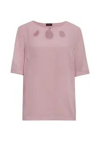 Kurzarmbluse GOLDNER "Feminine Bluse mit aufregender Ausschnittl&ouml;sung", Damen, Gr. 42, rosa (rosenquarz), Obermaterial: 100% Polyester PES., festlich, normal, Sonstiges, Blusen, Ohne
