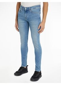 Skinny-fit-Jeans Calvin Klein Jeans "SKINNY", Herren, Gr. 33, L&auml;nge 30, blau (denim light), Denim/Jeans, Obermaterial: 94% Baumwolle, 4% Elastomultiester, 2% Elasthan, unifarben, skinny fit, Jeans Skinny-fit-Jeans, im 5-Pocket-Style