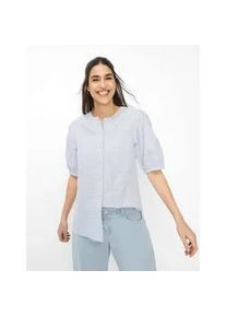 Kurzarmbluse Brax "Style VEA", Damen, Gr. 40, dunkelblau, Web, 100% Baumwolle, Rundhals, Blusen