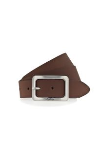 Lederg&uuml;rtel Mustang "Rachel", Damen, Gr. 95, braun (cognac), Rindsleder, unifarben, Basic, G&uuml;rtel Lederg&uuml;rtel, Eckige, mattfarbene Schlie&szlig;e, 3,5 cm