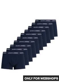 Jack & Jones Boxershorts JACK & JONES "JACFLOWER Microfiber mit Logobund, Blumenprint und Stretchkomfort", Herren, Gr. XL, 10 Stk., blau (navy blazer detail:navy blazer, navy blazer, navy blazer, navy blazer, navy blazer, navy blazer, navy b), Jersey, Obermaterial: 95% Baumwolle, 5% Elasthan, unifarben mit Farbeinsatz, k&ouml;rpernah, Unterhosen Boxershorts, eng anliegend, Microfaser, schnelltrocknend
