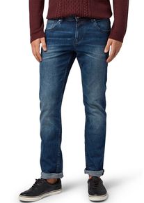 Straight-Jeans Tom Tailor Denim "AEDAN", Herren, Gr. 31, L&auml;nge 34, blau (mid blau), Denim/Jeans, Obermaterial: 99% Baumwolle, 1% Elasthan, straight fit, Jeans Straight-Jeans