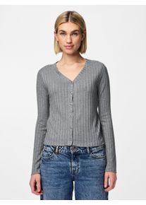 Strickjacke Pieces "PCIRIS CARDIGAN NOOS", Damen, Gr. XL, grau (ultimate grau), Strick, Obermaterial: 50% Viskose, 30% Polyester, 20% Polyamid, unifarben, normal, V-Ausschnitt, Strickjacken Strickjacke