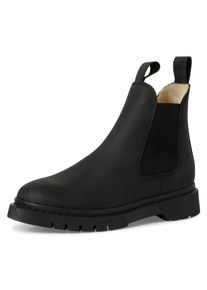 Winterboots Tamaris, Damen, Gr. 40, schwarz, Elastischer Einsatz, Leder, unifarben, Schuhe Winterboots, Blockabsatz, Chelseaboots, Schlupfschuh, beidseitiger Stretcheinsatz