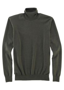 Rollkragenpullover OLYMP "OLYMP Strick Casual", Herren, Gr. 3XL, oliv, Strick, Obermaterial: 100% Schurwolle, regular fit, Strickb&uuml;ndchen, Pullover Rollkragenpullover