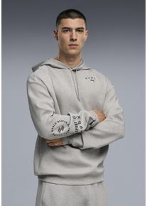 Kapuzensweatshirt Puma "M X HYROX CLOUDSPUN HOODIE", Herren, Gr. M, light gray heather, Obermaterial: 78% Polyester, 16% Lyocell, 6% Elasthan, regular fit normal, angesetztes B&uuml;ndchen, Sweatshirts Kapuzensweatshirt, Regular Fit, f&uuml;r Fitness und sportliche Aktivit&auml;ten, mit Kapuze