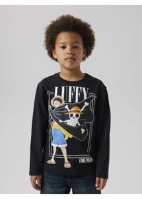 Langarmshirt name it "NKMARK ONEPIECE LS NREG TOP BOX NOOS VDE", Jungen, Gr. 116, schwarz (blank), Jersey, Obermaterial: 100% Baumwolle, Basic h&uuml;ftbedeckend, Rundhals, abgesteppte Kante, Shirts Langarmshirt