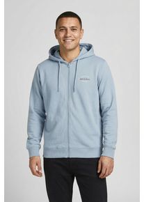 Jack & Jones Kapuzensweatshirt JACK & JONES "JJBRANDON SWEAT HOOD", Herren, Gr. XS, celestial blau, angeraute Sweatware, Obermaterial: 65% Polyester, 35% Baumwolle, unifarben, regular fit, Rippb&uuml;ndchen, Sweatshirts Kapuzensweatshirt