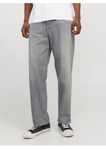 Jack & Jones Loose-fit-Jeans JACK & JONES "JJIEDDIE JJORIGINAL MF 710", Herren, Gr. 34, L&auml;nge 34, grau (grau denim), Denim/Jeans, Obermaterial: 100% Baumwolle, Abriebeffekte, loose fit kn&ouml;chellang, Jeans Loose-fit-Jeans