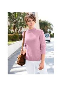 Stehkragenpullover Casual Looks "Pullover", Damen, Gr. 38, rosa (altros&eacute;), 50% Baumwolle, 50% Polyacryl, meliert, unifarben, figurumspielend, Pullover Stehkragenpullover