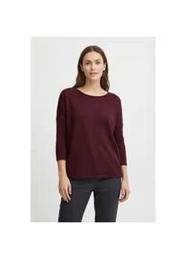 Strickpullover Freequent "FQJONE-PU", Damen, Gr. S, port royal, Strick, Obermaterial: 80% Viskose, 20% Polyamid, l&auml;ssig geschnitten h&uuml;ftbedeckend, Rundhals, extrabreites B&uuml;ndchen, Pullover Strickpullover, mit 3/4 Armen