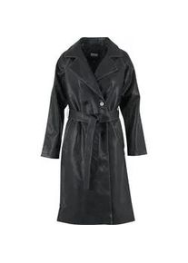 Winterjacke Urban Classics "Urban Classics Ladies Vintage Trenchcoat", Damen, Gr. L, schwarz, 100% Polyester, unifarben, normal, amerikanischer Ausschnitt, Jacken Winterjacke