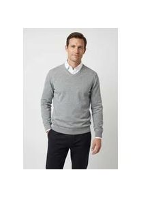 Strickpullover MARVELIS, Herren, Gr. M, mittelgrau, Jersey, Obermaterial: 100% Baumwolle, regular fit, V-Ausschnitt, Rippb&uuml;ndchen, Pullover Strickpullover, V-Ausschnitt, regular fit, Baumwolle
