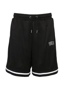 Shorts Fubu "Fubu Herren Caterpillar Caution Shorts", Herren, Gr. XS, US-Gr&ouml;&szlig;en, schwarz, wei&szlig;, 100% Polyester, loose fit, Hosen Shorts