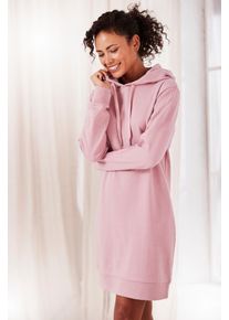 Sweatkleid Vivance, Damen, Gr. 32/34, N-Gr, rosa, Sweatware, Obermaterial: 60% Baumwolle, 40% Polyester, bestickt, unifarben, l&auml;ssig geschnitten ca. Mitte Oberschenkel, Rippb&uuml;ndchen, Kleider Sweatkleid, mit Loungewear Stickerei, Loungekleid