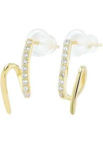 Adelia&acute;s Paar Ohrh&auml;nger ADELIA ́S "Damen Ohrringe &ndash; Ohrstecker aus 925 Silber mit Zirkonia", Damen, Gr. Damen, Silber 925 (Sterlingsilber), gold, Ohrringe, Eine sch&ouml;ne Geschenkidee f&uuml;r jeden Anlass