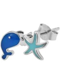 Adelia&acute;s Paar Ohrh&auml;nger ADELIA ́S "M&auml;dchen Ohrringe &ndash; Ohrstecker Stern aus 925 Silber mit Emaille", M&auml;dchen, Gr. M&auml;dchen, Silber 925 (Sterlingsilber), silber, Ohrringe, Ideal als Geschenk zum Weihnachten