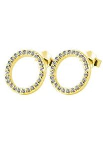 Adelia&acute;s Paar Ohrh&auml;nger ADELIA ́S "Damen Ohrringe &ndash; Ohrstecker aus 925 Silber mit Zirkonia", Damen, Gr. Damen, Silber 925 (Sterlingsilber), gold, Ohrringe, Perfekt als Geschenk zum Geburtstag