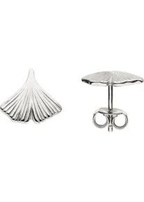 Paar Ohrstecker Jobo "Ohrringe Ginkgo Ginko 11 mm", silber 925, Ohrringe, Damen, Silber 925 (Sterlingsilber), 925 Silber rhodiniert