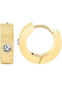 Adelia&acute;s Paar Creolen ADELIA ́S "Damen Ohrringe &ndash; Creole aus Edelstahl mit Strass Steinchen", Damen, Gr. Damen, Edelstahl, gold, Ohrringe, Ideal als Geschenk &ndash; dezent und elegant