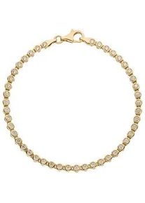 Goldarmband Jobo "Armband Tennisarmband 19 cm", gelbgold 333, wei&szlig;, Armb&auml;nder, Damen, 19cm, Gelbgold 333, Goldarmband, 333 Gold mit 45 Zirkonia