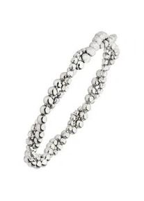 Armband Jobo "Kugelarmband 2-reihig verschlungen 16,5 cm", silber 925, Armb&auml;nder, Damen, 16,5cm, Silber 925 (Sterlingsilber), Armband, 925 Silber rhodiniert