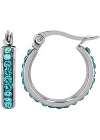 Adelia&acute;s Paar Creolen ADELIA ́S "Damen Ohrringe &ndash; Creole aus Edelstahl mit Strass Steinchen", Damen, Gr. Damen, Edelstahl, silber, Ohrringe, Sch&ouml;ne Geschenkidee zum einen besonderen Tag